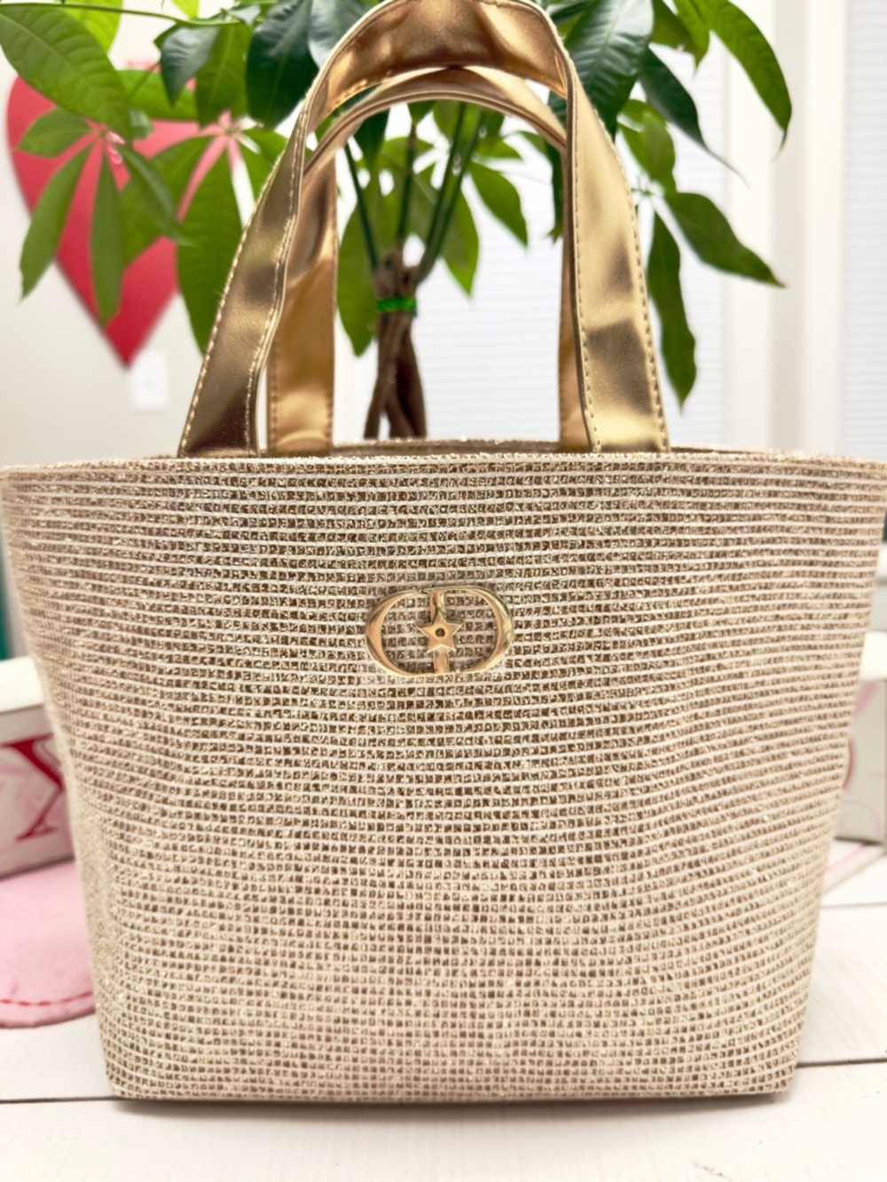 LAST 1- Dior Beauty Exclusive Gold Tote Bag